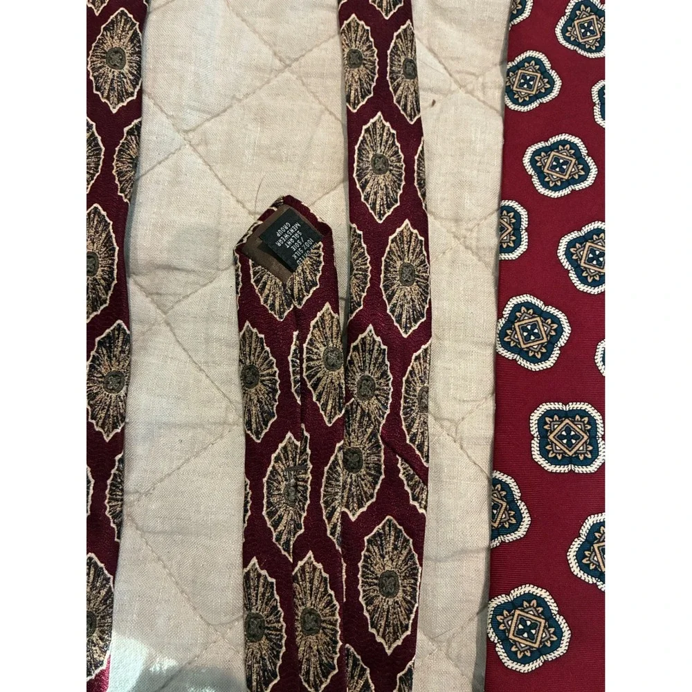 Vintage UNICEF Medallion Tie Lot 2 Historical Academic Teacher Antique Necktie